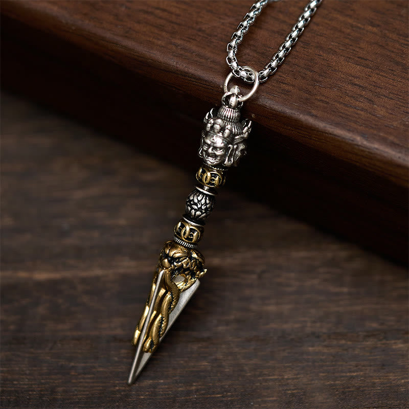 Tibetan Vajra Vajrakila Copper Healing Spiritual Power Necklace Pendant