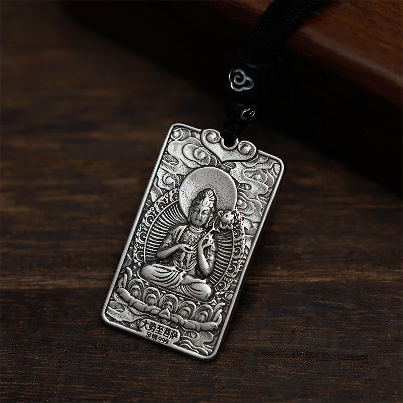 Year of the Horse Chinese Zodiac Natal Buddha Copper Plated Silver Balance Necklace Pendant