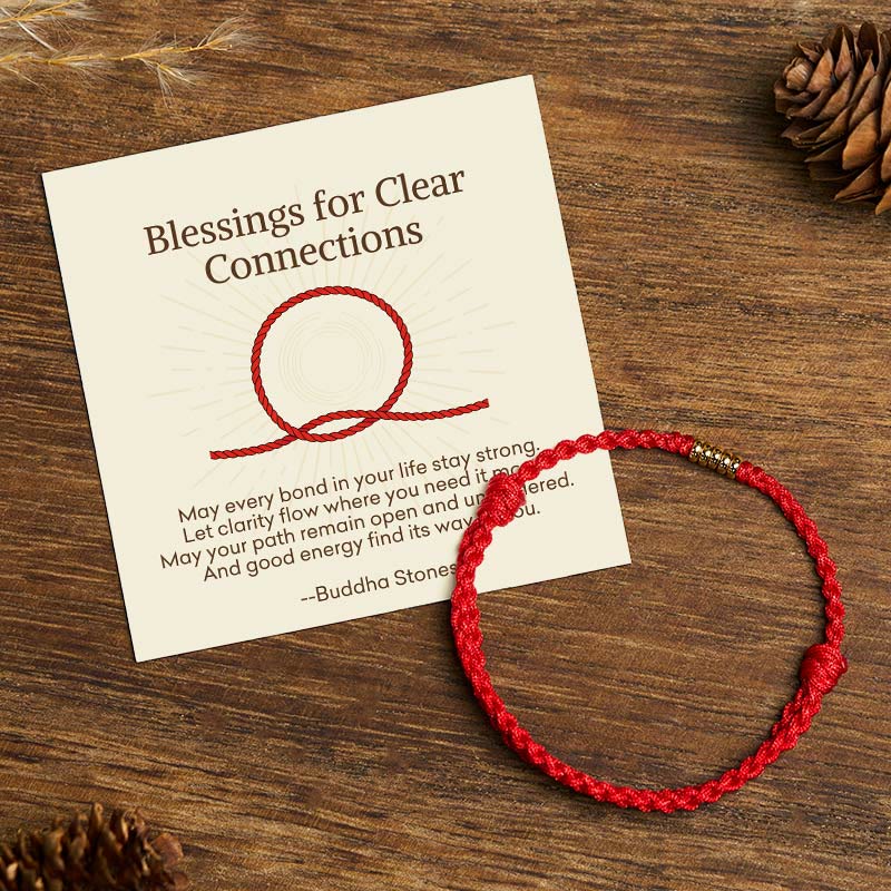 "Blessings for Clear Connections" 925 Sterling Silver Lucky Golden Bead String Bracelet Anklet Includes Gift Message Card