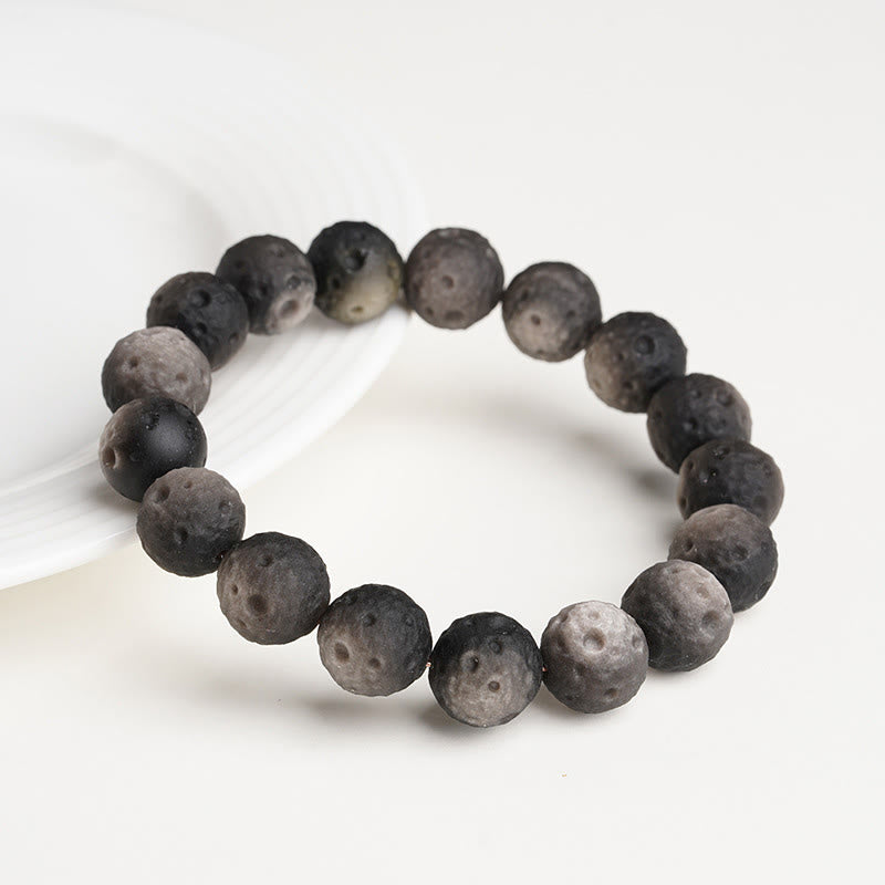 Natural Gold and Silver Sheen Obsidian Round Bead Grounding Bracelet