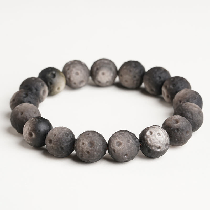 Natural Gold and Silver Sheen Obsidian Round Bead Grounding Bracelet