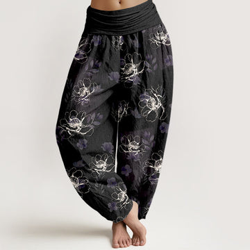 Pure Cotton Floral Print Mindful Movement Harem Pants