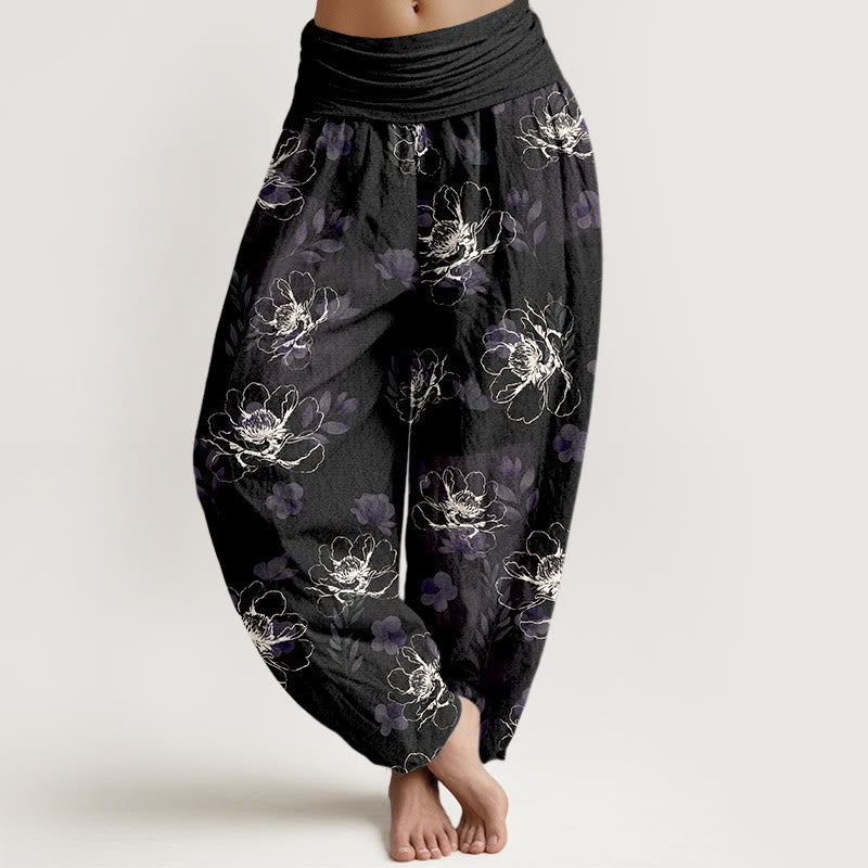 Pure Cotton Floral Print Mindful Movement Harem Pants
