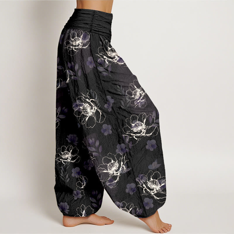 Pure Cotton Floral Print Mindful Movement Harem Pants