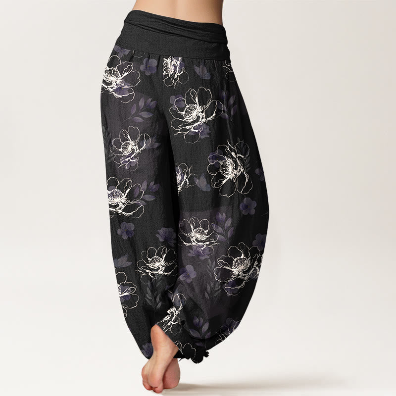 Pure Cotton Floral Print Mindful Movement Harem Pants