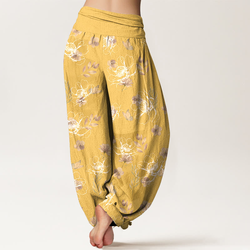 Pure Cotton Floral Print Mindful Movement Harem Pants