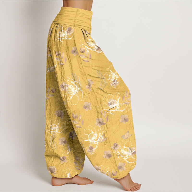 Pure Cotton Floral Print Mindful Movement Harem Pants