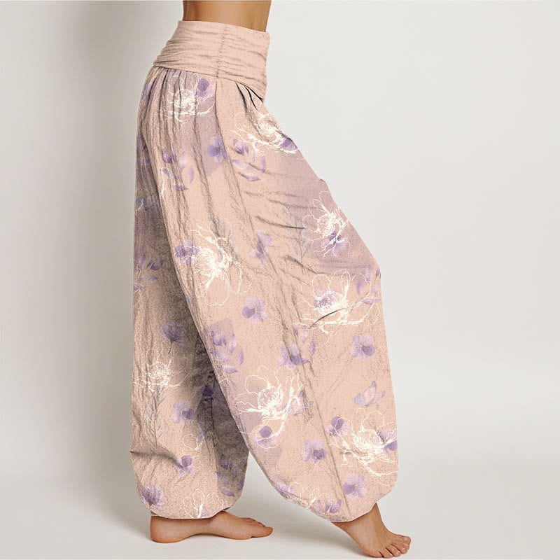 Pure Cotton Floral Print Mindful Movement Harem Pants