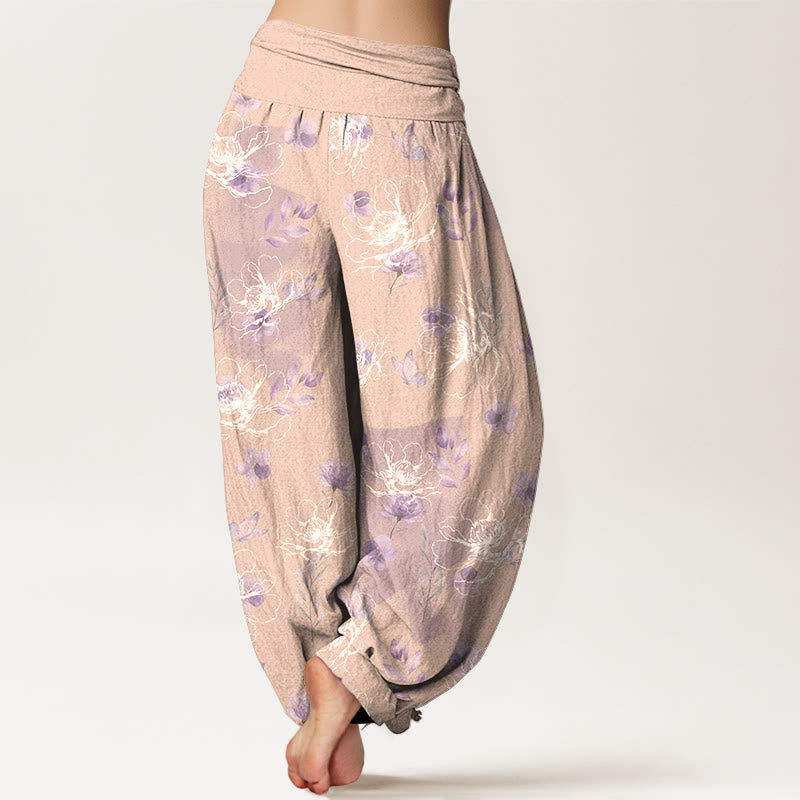 Pure Cotton Floral Print Mindful Movement Harem Pants