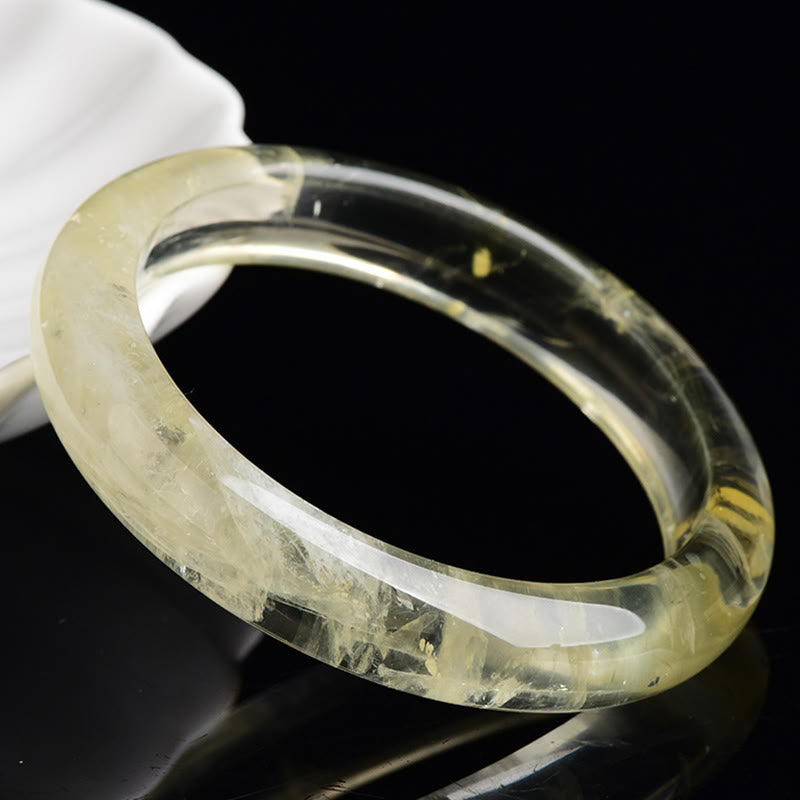Natural Citrine Quartz Prosperity Cuff Bangle Bracelet