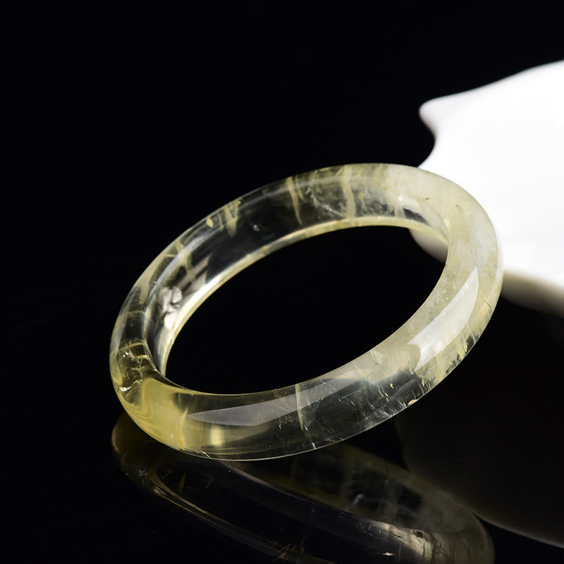 Natural Citrine Quartz Prosperity Cuff Bangle Bracelet