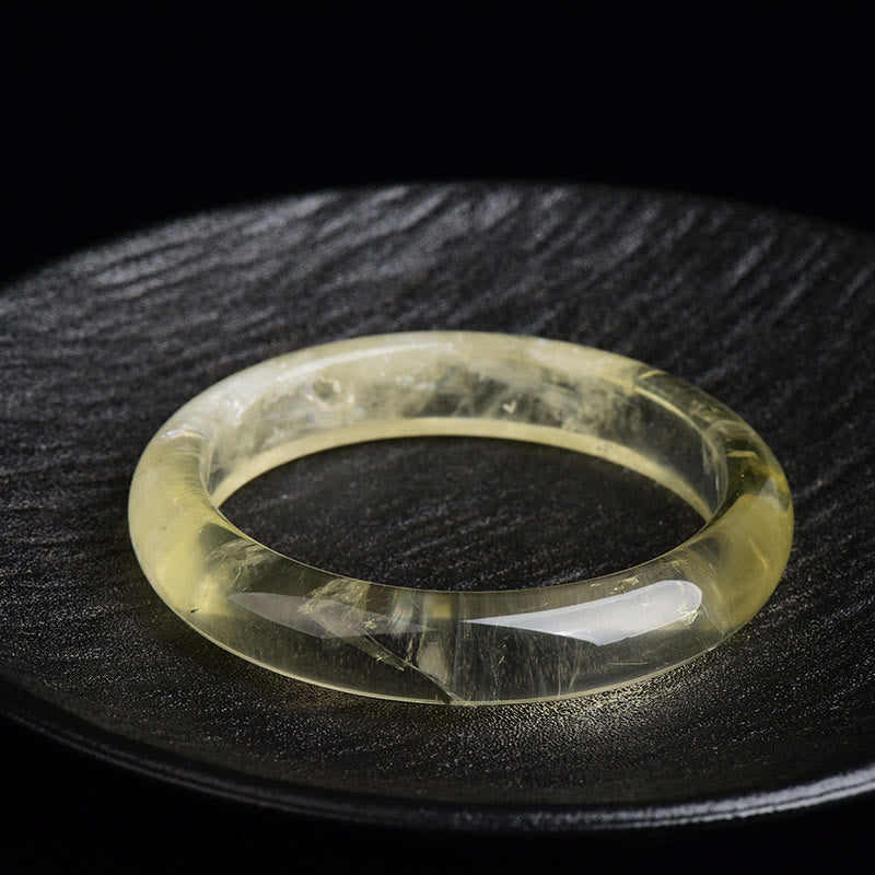 Natural Citrine Quartz Prosperity Cuff Bangle Bracelet
