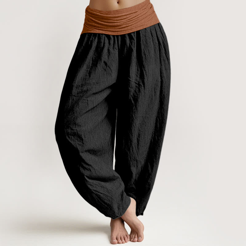 Tactile Cotton Color-Block Grounding Meditation Harem Pants