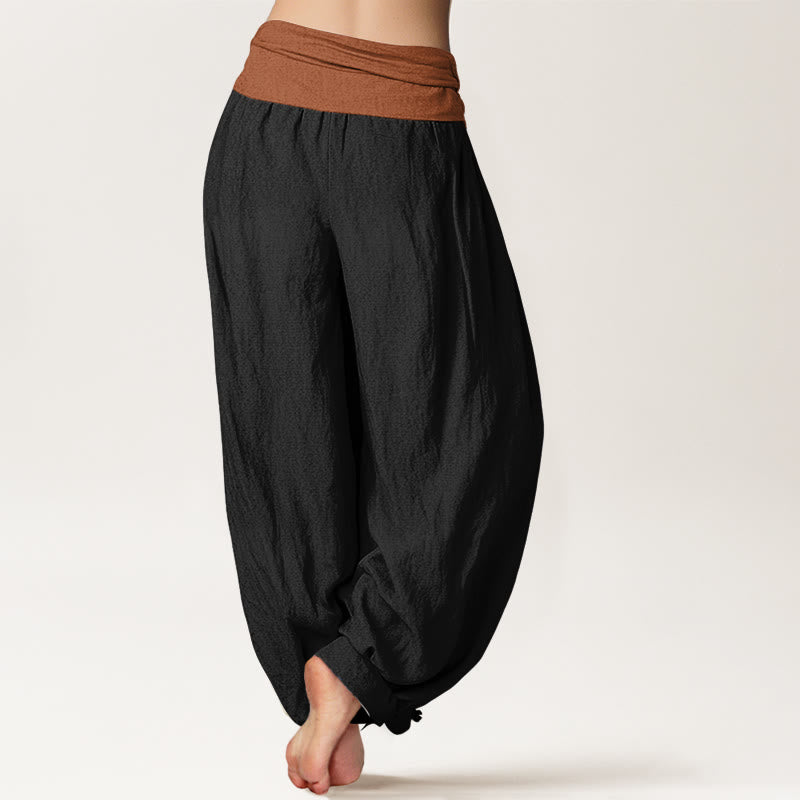 Tactile Cotton Color-Block Grounding Meditation Harem Pants
