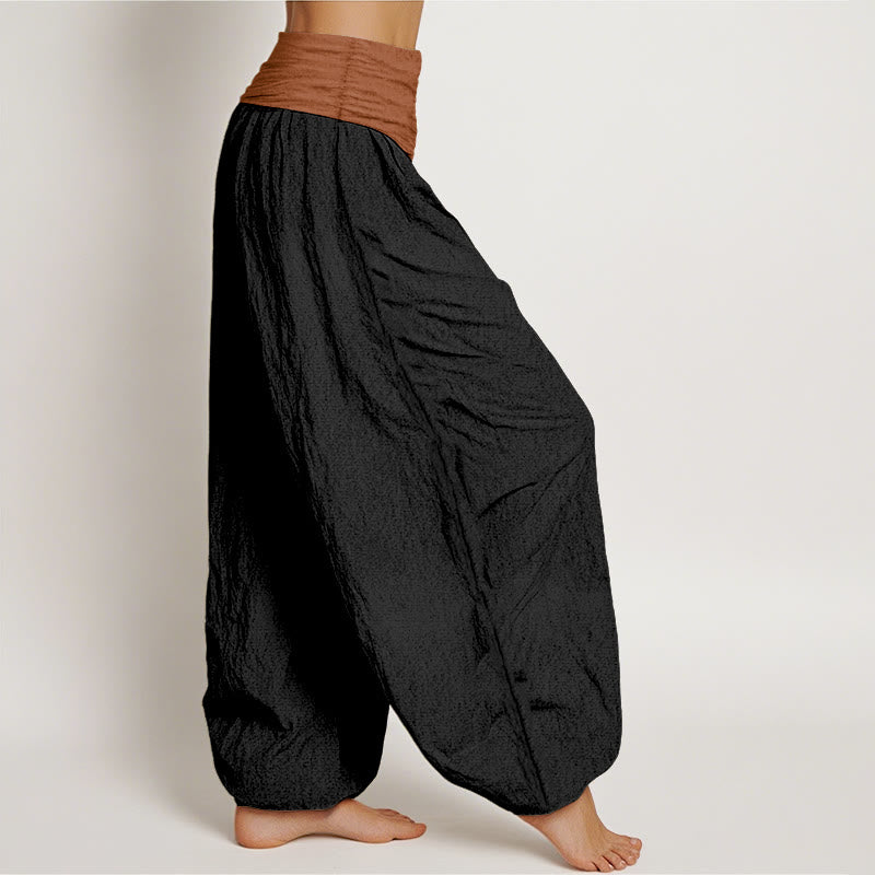 Tactile Cotton Color-Block Grounding Meditation Harem Pants
