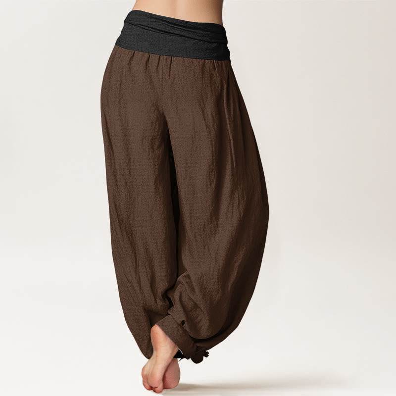 Tactile Cotton Color-Block Grounding Meditation Harem Pants
