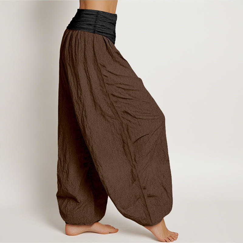 Tactile Cotton Color-Block Grounding Meditation Harem Pants