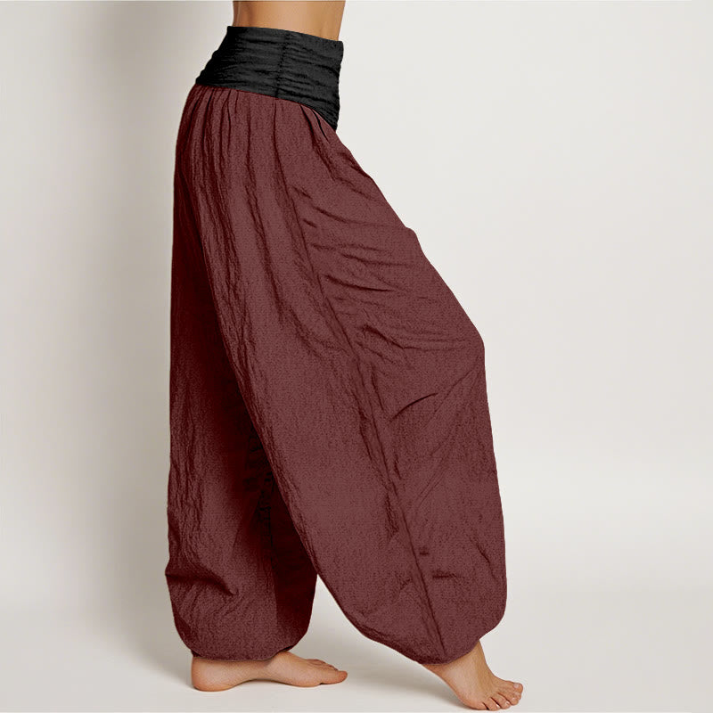 Tactile Cotton Color-Block Grounding Meditation Harem Pants