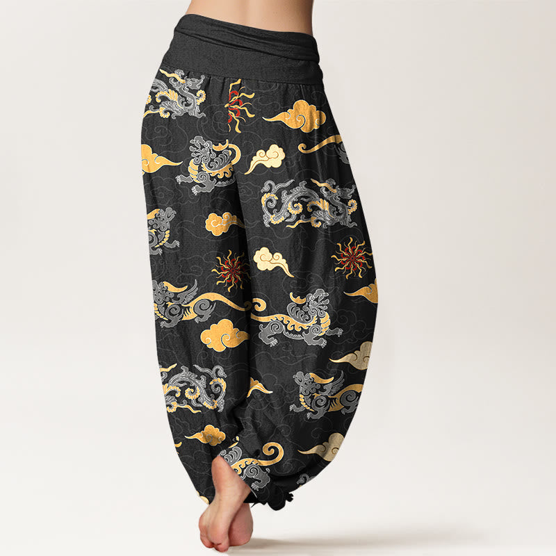 Pure Cotton Cloud Pattern Mindful Movement Harem Pants