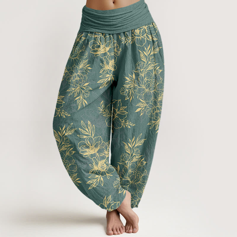 Botanical Print 100% Cotton Harem Meditation Pants
