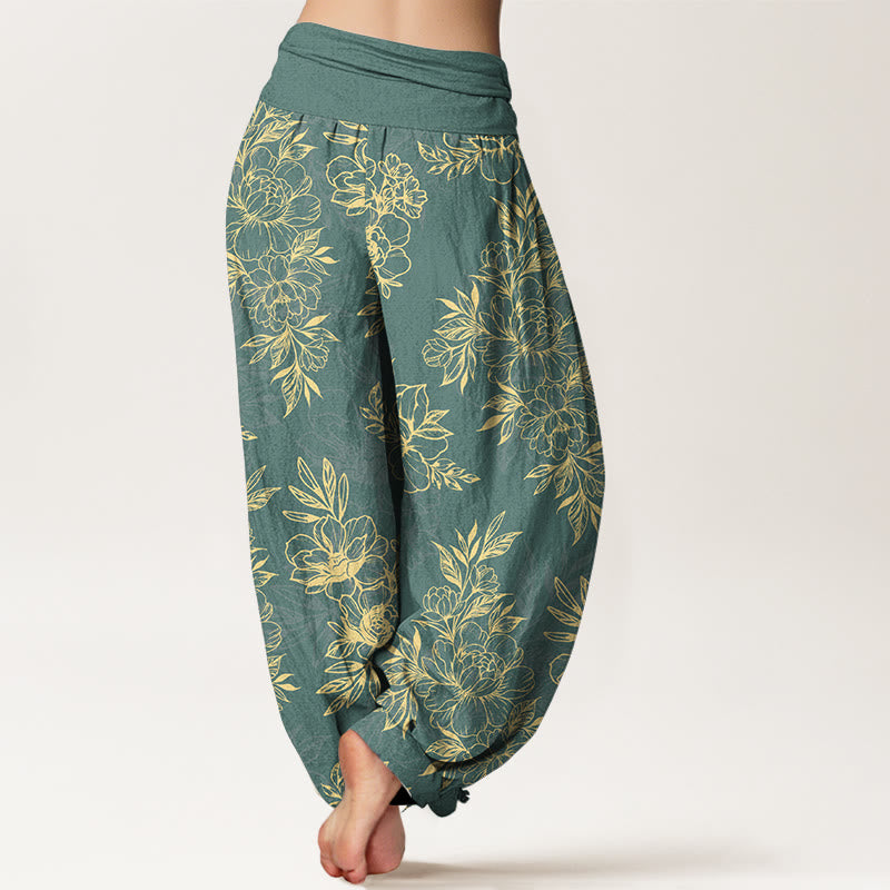 Botanical Print 100% Cotton Harem Meditation Pants