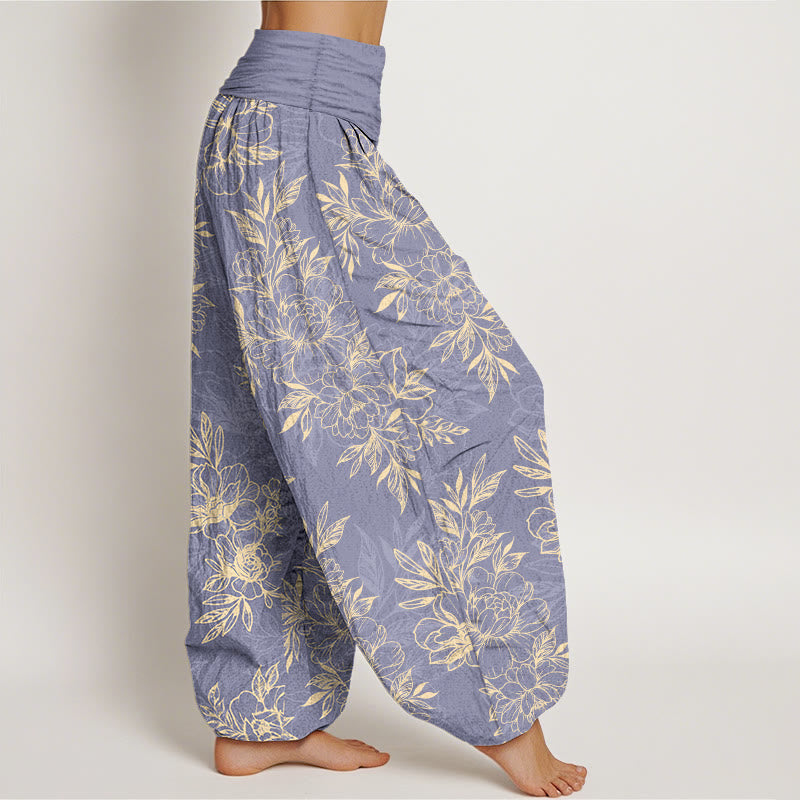 Botanical Print 100% Cotton Harem Meditation Pants