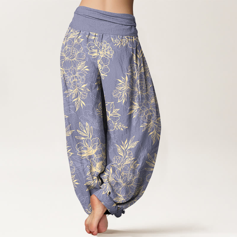 Botanical Print 100% Cotton Harem Meditation Pants
