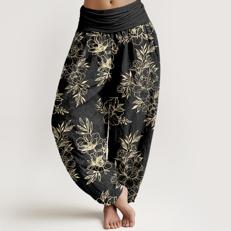Botanical Print 100% Cotton Harem Meditation Pants