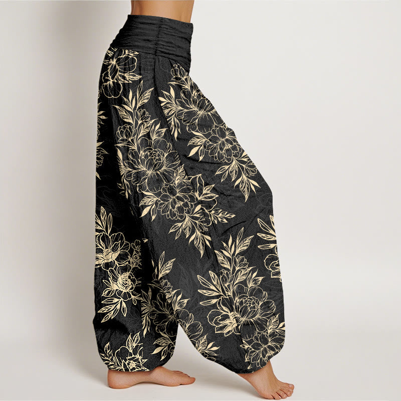 Botanical Print 100% Cotton Harem Meditation Pants