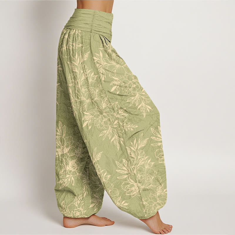 Botanical Print 100% Cotton Harem Meditation Pants
