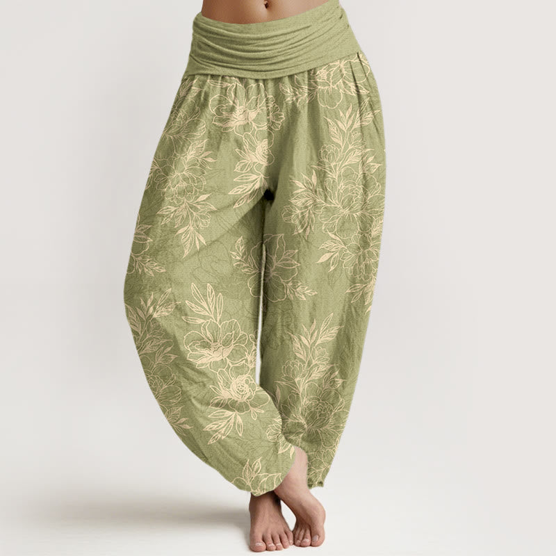 Botanical Print 100% Cotton Harem Meditation Pants