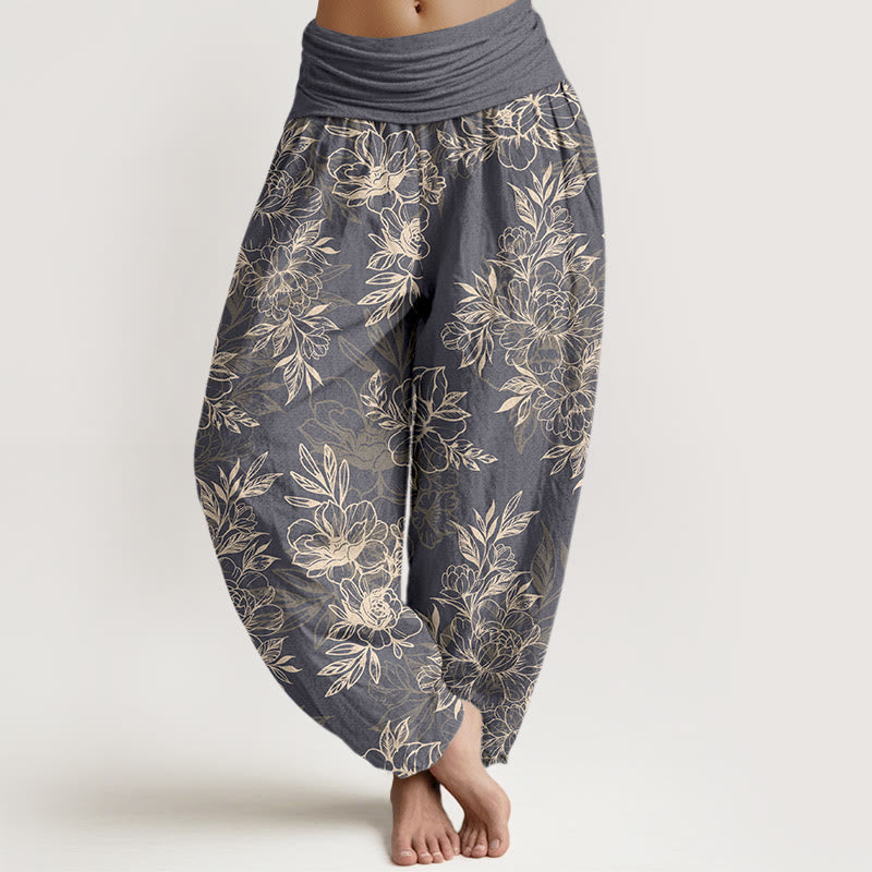Botanical Print 100% Cotton Harem Meditation Pants