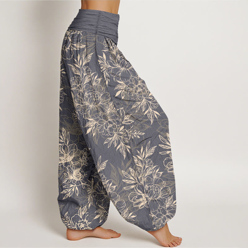 Botanical Print 100% Cotton Harem Meditation Pants
