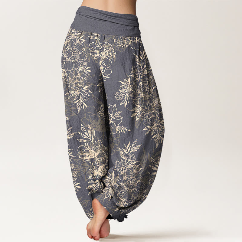 Botanical Print 100% Cotton Harem Meditation Pants
