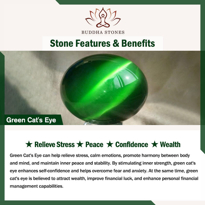 Minimalist Green Cat's Eye Polished Thin Cuff Bangle Bracelet