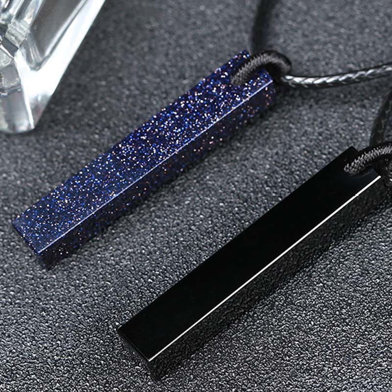 Black Obsidian Blue Sandstone Transformation Necklace Pendant