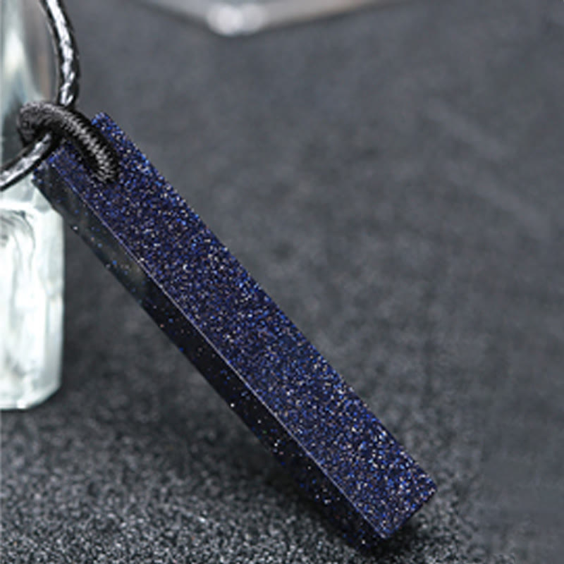 Black Obsidian Blue Sandstone Transformation Necklace Pendant