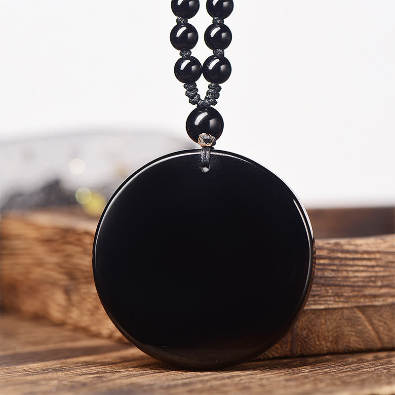 Dragon Black Obsidian Transformation Fulfilment Necklace Pendant