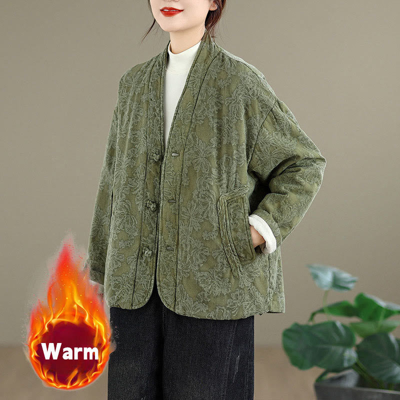 Thick Cotton Slim-Fit Frog-Button Thermal Jacket for Mindful Winter Living