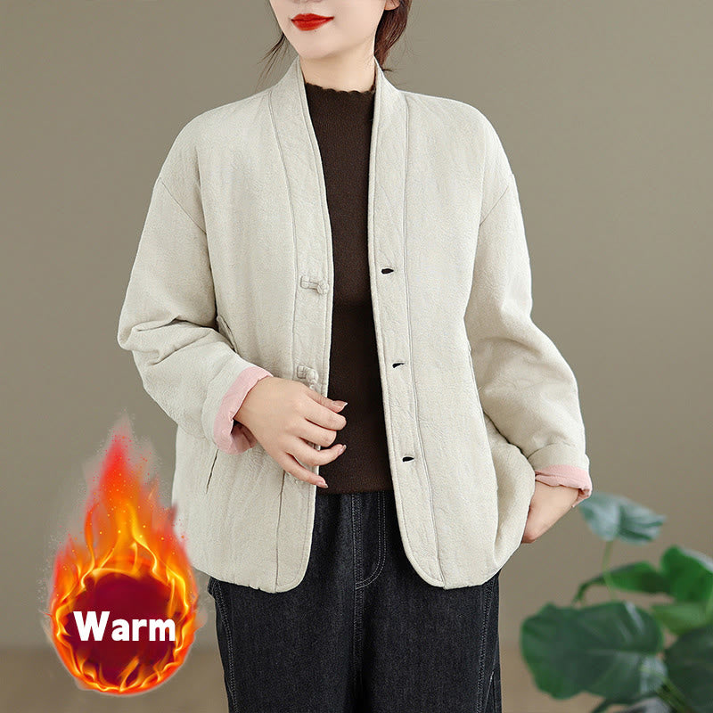 Thick Cotton Slim-Fit Frog-Button Thermal Jacket for Mindful Winter Living