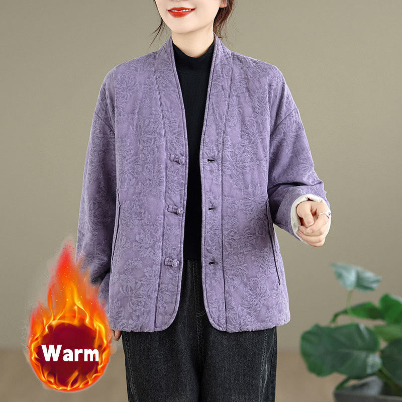 Thick Cotton Slim-Fit Frog-Button Thermal Jacket for Mindful Winter Living