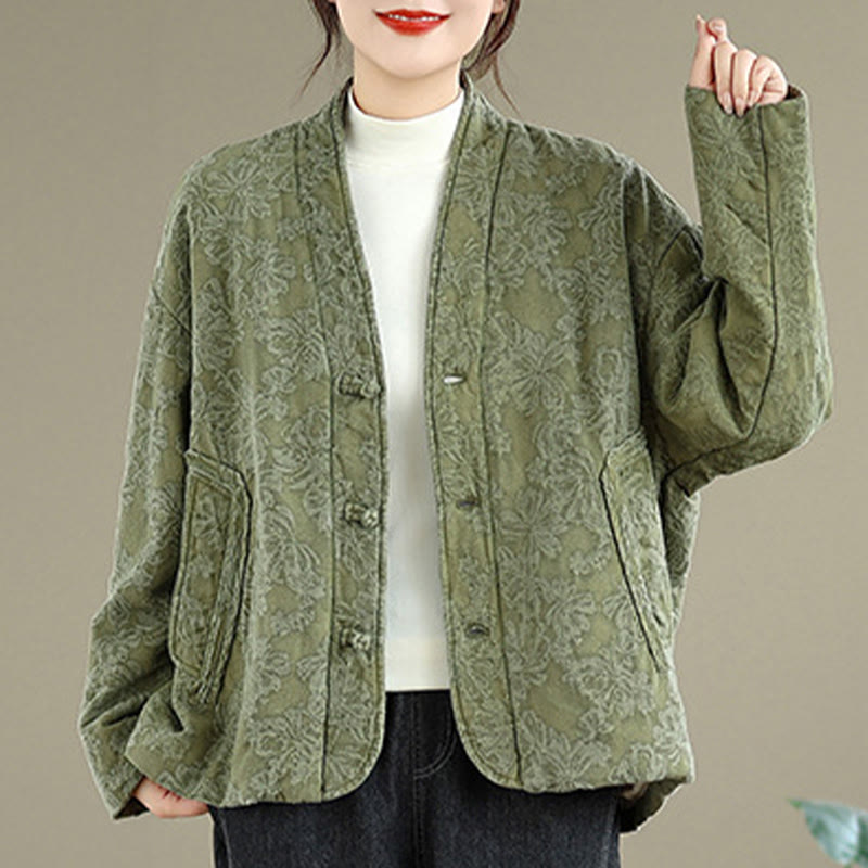 Thick Cotton Slim-Fit Frog-Button Thermal Jacket for Mindful Winter Living
