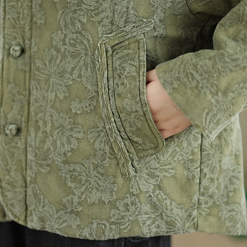 Thick Cotton Slim-Fit Frog-Button Thermal Jacket for Mindful Winter Living