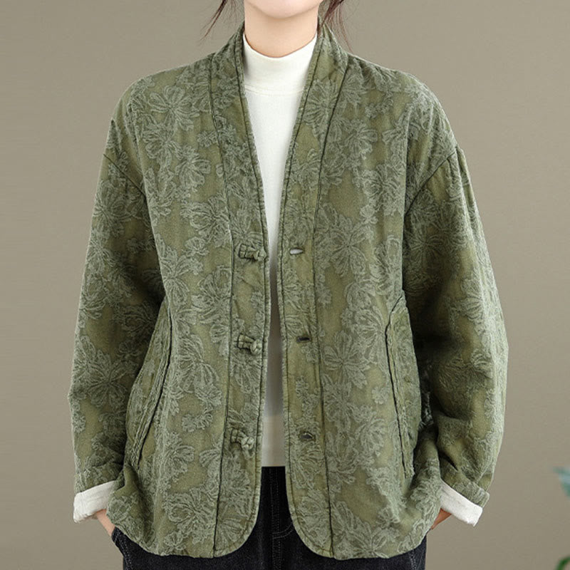 Thick Cotton Slim-Fit Frog-Button Thermal Jacket for Mindful Winter Living