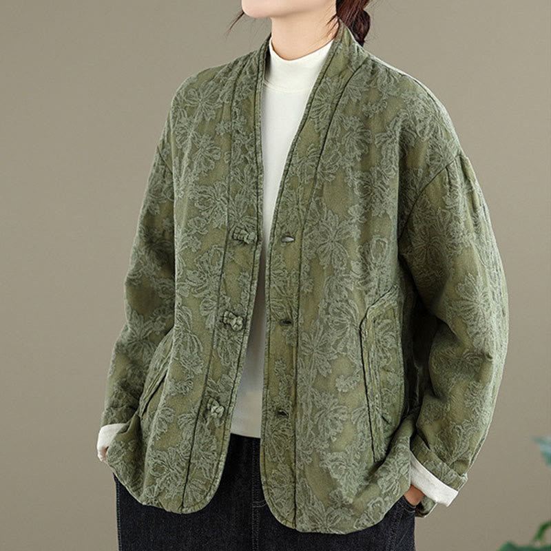 Thick Cotton Slim-Fit Frog-Button Thermal Jacket for Mindful Winter Living