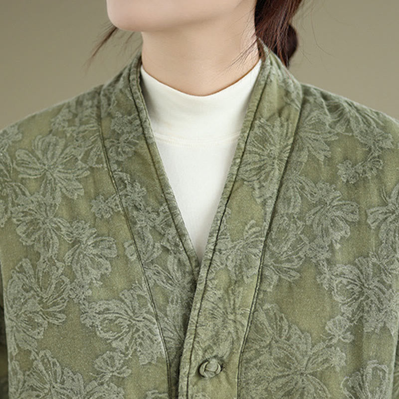 Thick Cotton Slim-Fit Frog-Button Thermal Jacket for Mindful Winter Living