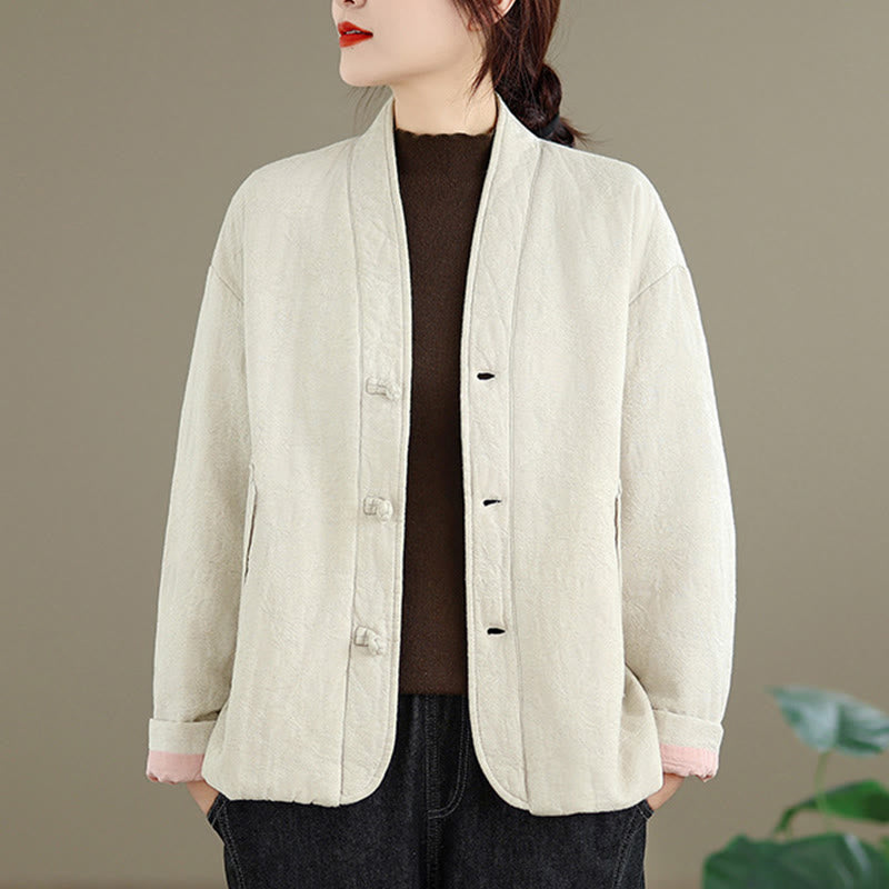 Thick Cotton Slim-Fit Frog-Button Thermal Jacket for Mindful Winter Living