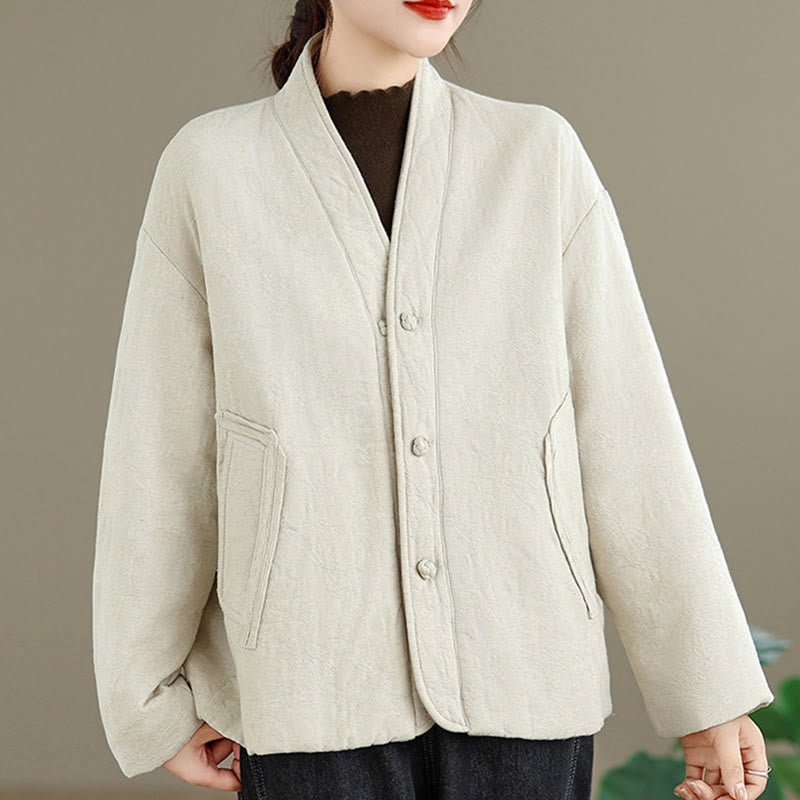 Thick Cotton Slim-Fit Frog-Button Thermal Jacket for Mindful Winter Living