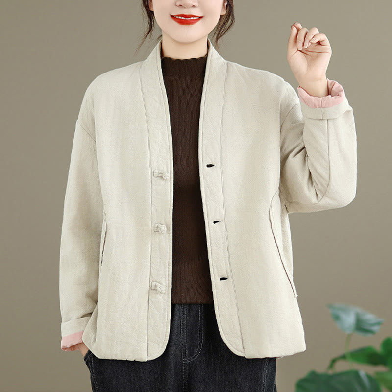 Thick Cotton Slim-Fit Frog-Button Thermal Jacket for Mindful Winter Living