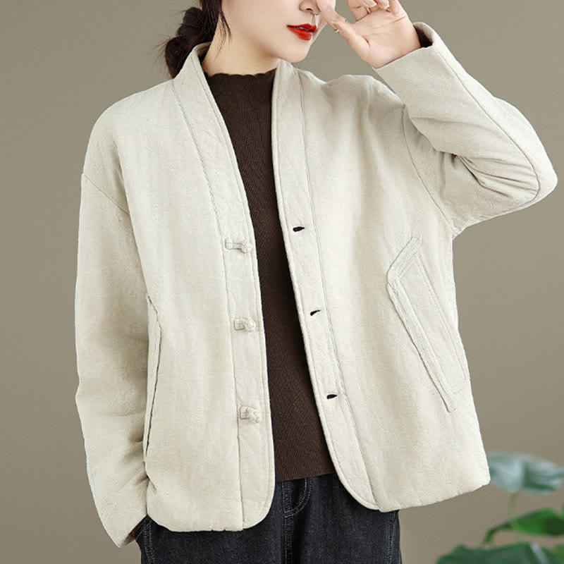 Thick Cotton Slim-Fit Frog-Button Thermal Jacket for Mindful Winter Living